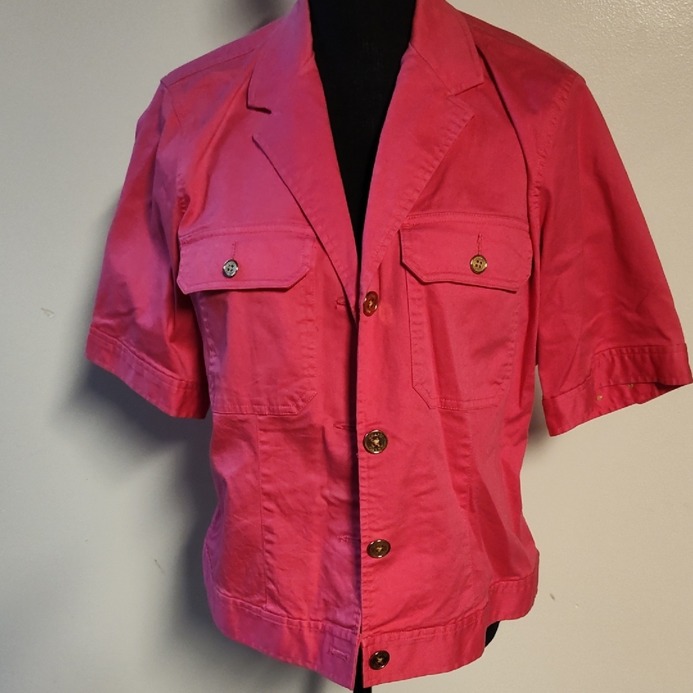 Chaps Pink Short Sleeve Jacket